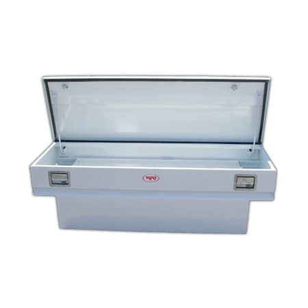 Rki SINGLE LID STEEL CHEST BOX W/ OFFSET (WHITE) FOR SWB TRUCKS M60SB-1NM